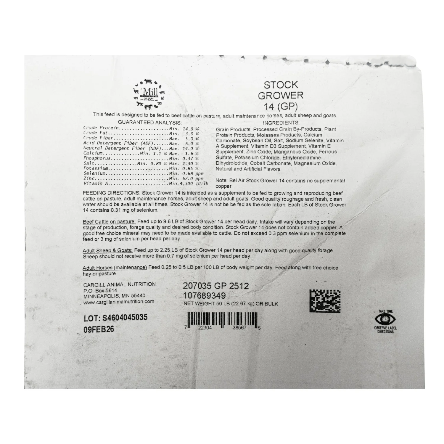 The Mill Bel Air Stock Grower Cattle Feed - Image 3