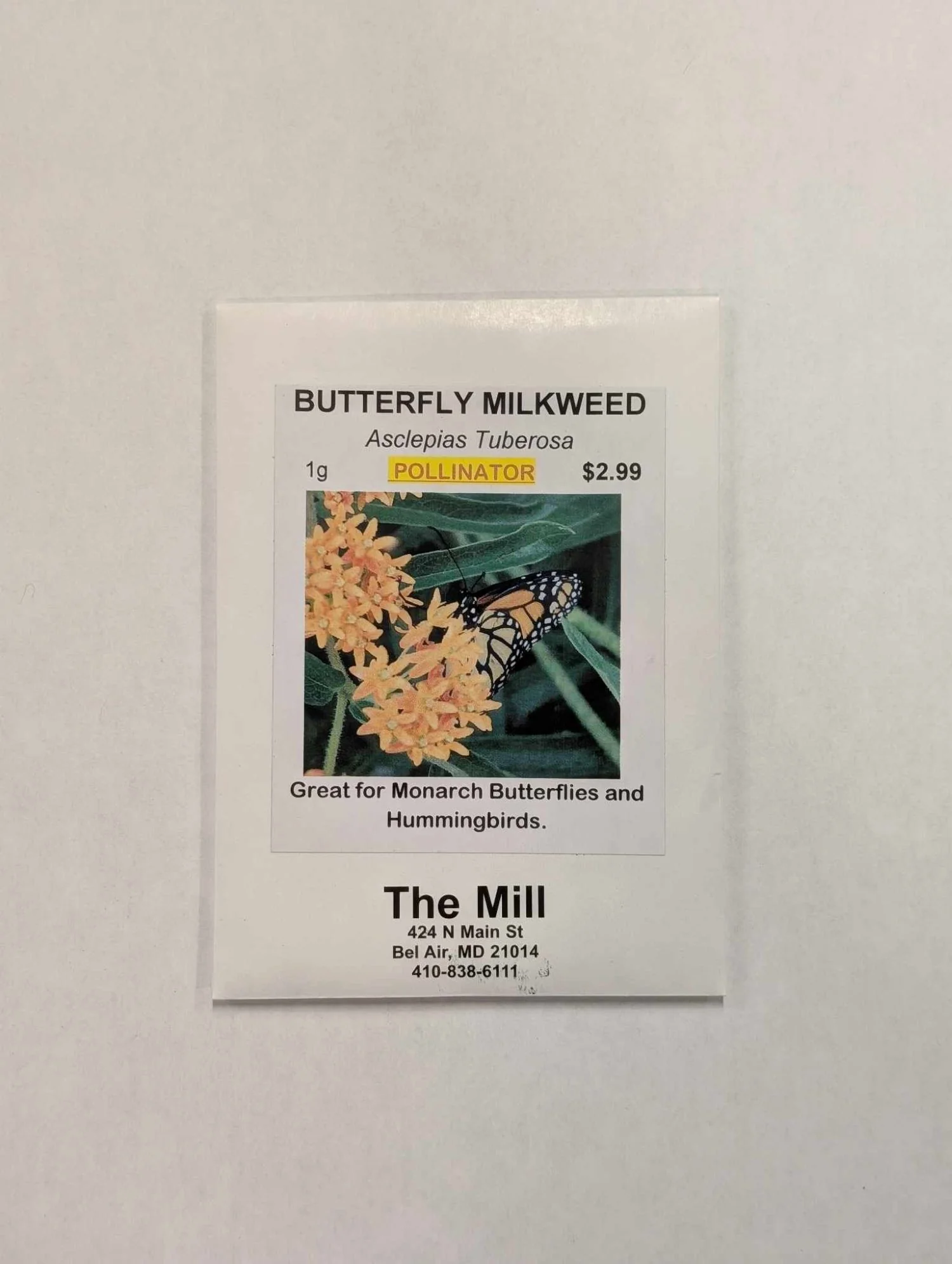 Butterfly Milkweed Seed Packet