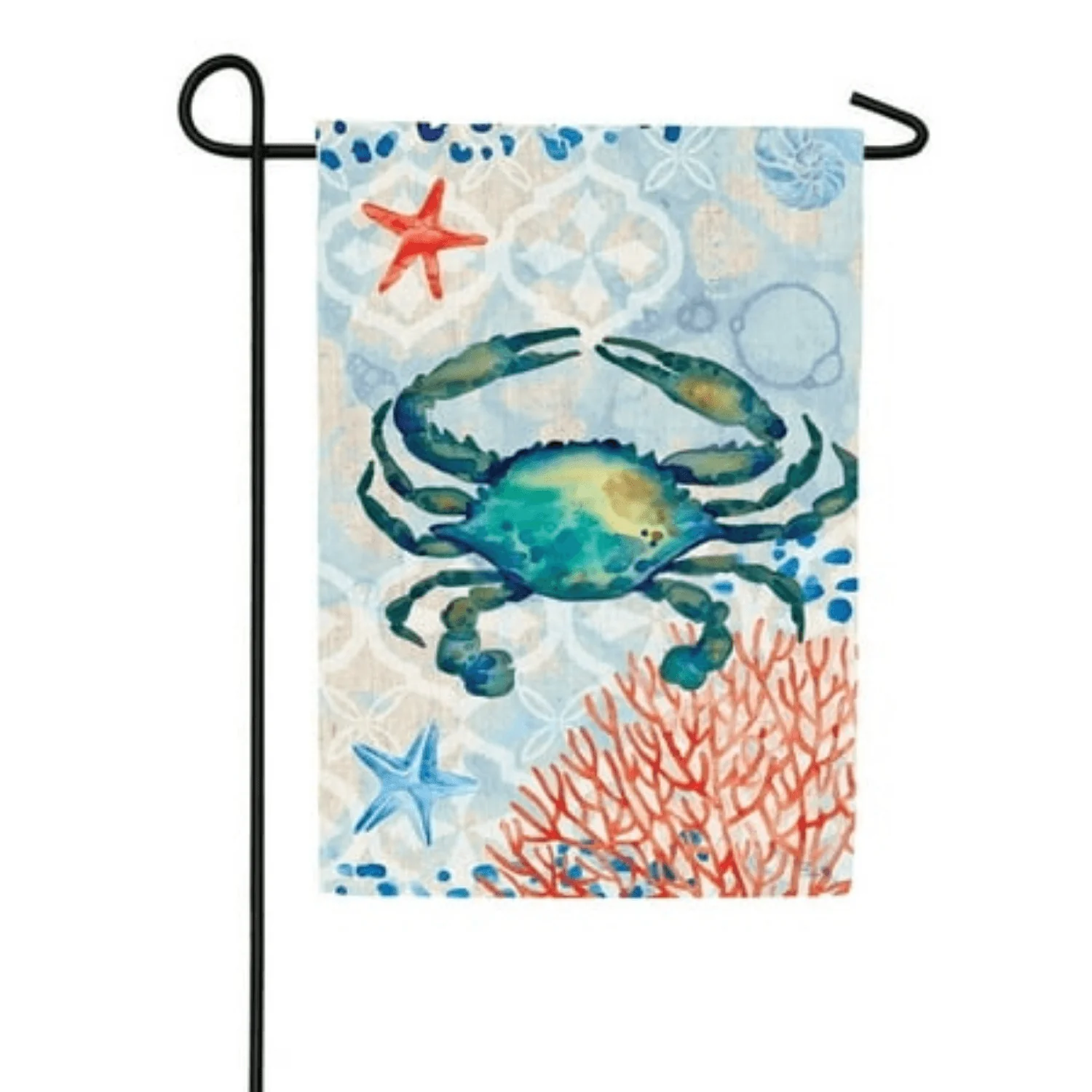 Crab and Coral Decorative Flag – 12" x 18"