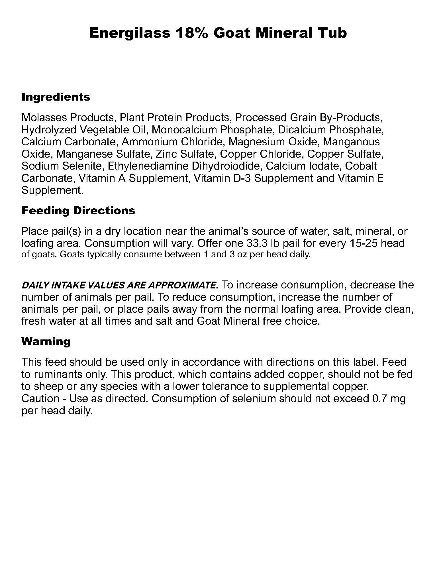 Blue Seal EnergiLass 18% Protein Goat Mineral Tub - Image 3