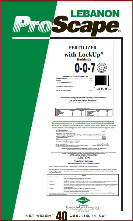 0-0-7 LockUp Lawn Fertilizer and Herbicide