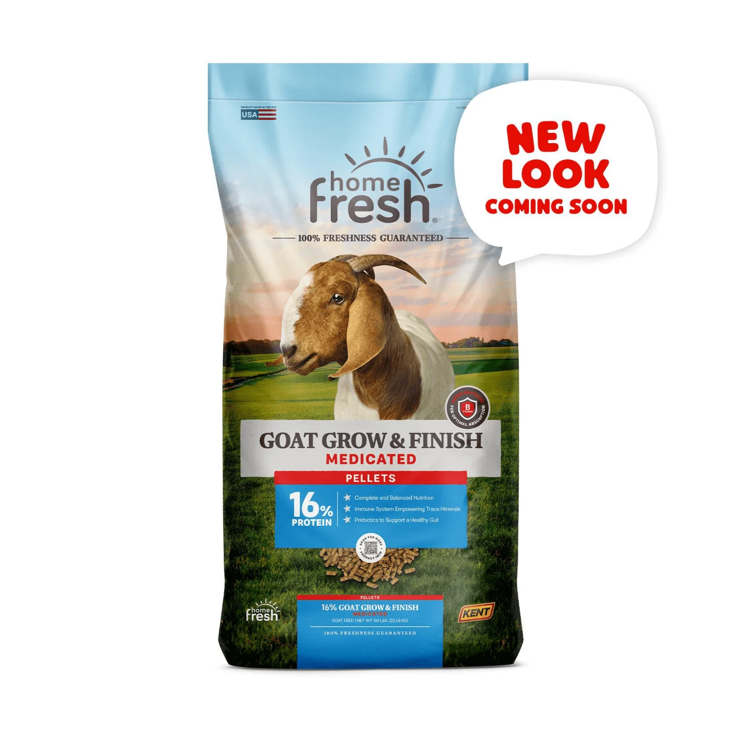 Home Fresh® 16 Goat Grow & Finish 18DQ Medicated Feed – 50 lb