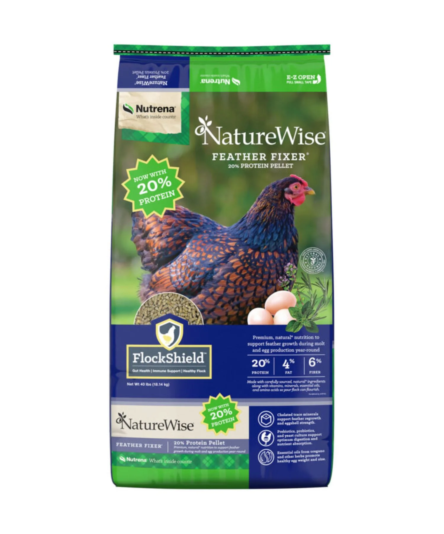Nutrena NatureWise Feather Fixer Chicken Feed, 40 lb