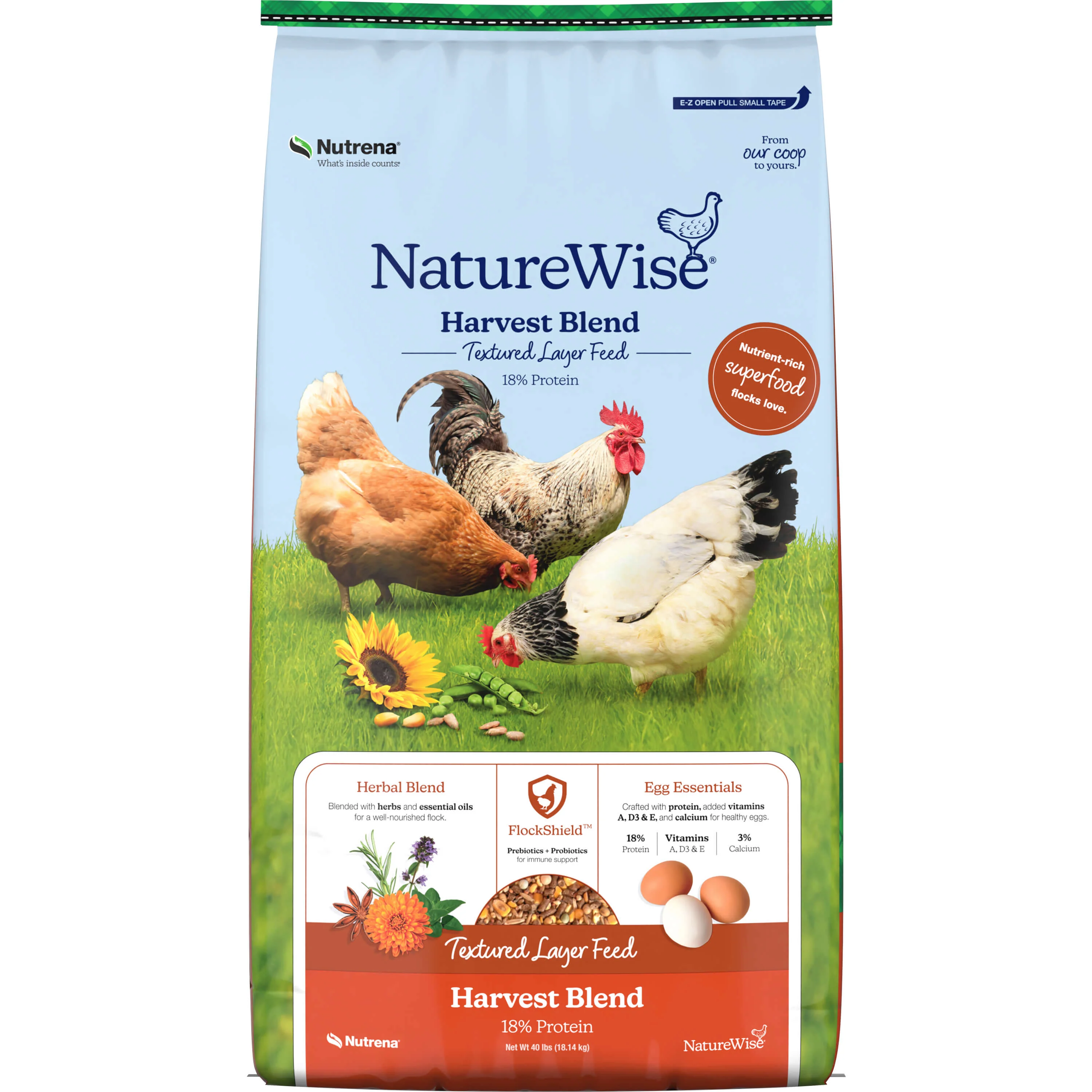 Nutrena Harvest Blend 18% Textured Chicken Feed, 40 lb - Image 5