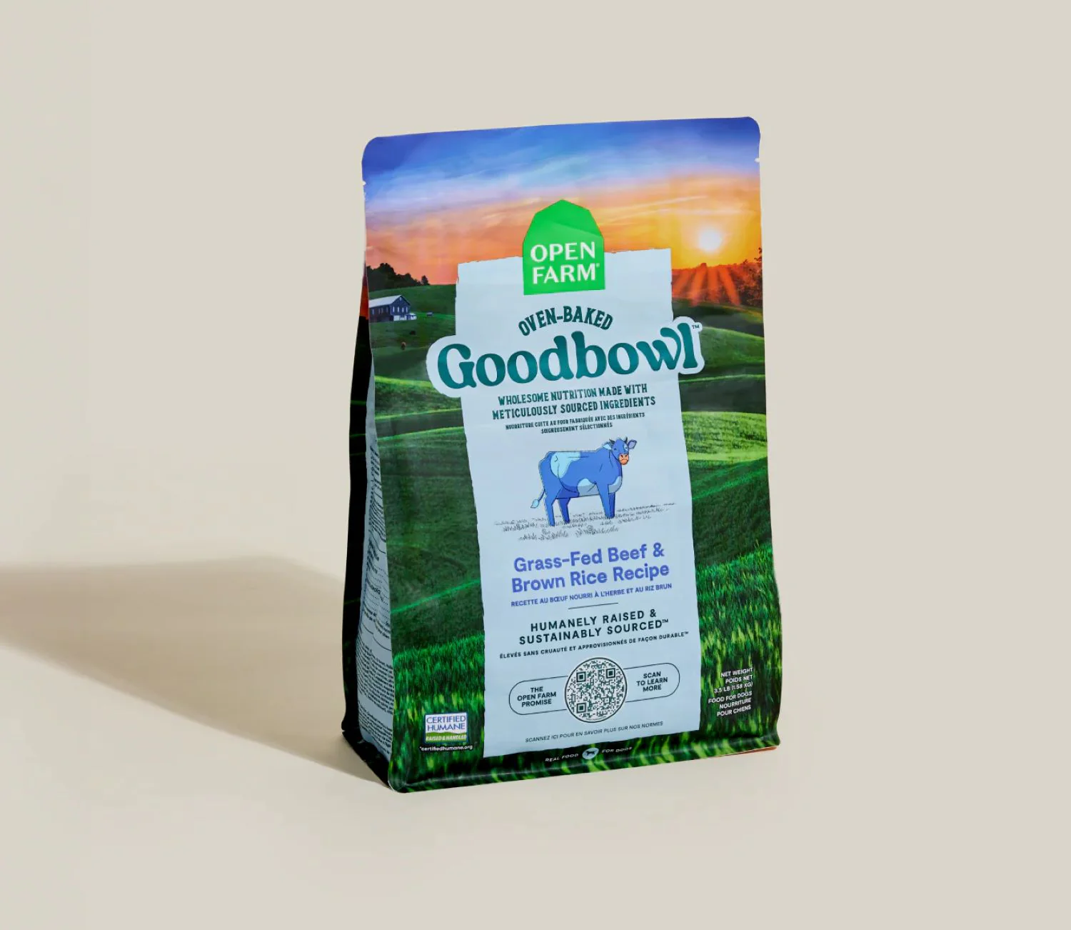 Open Farm Oven-Baked Goodbowl Grass-Fed Beef & Brown Rice Dog Food 3.5lb.