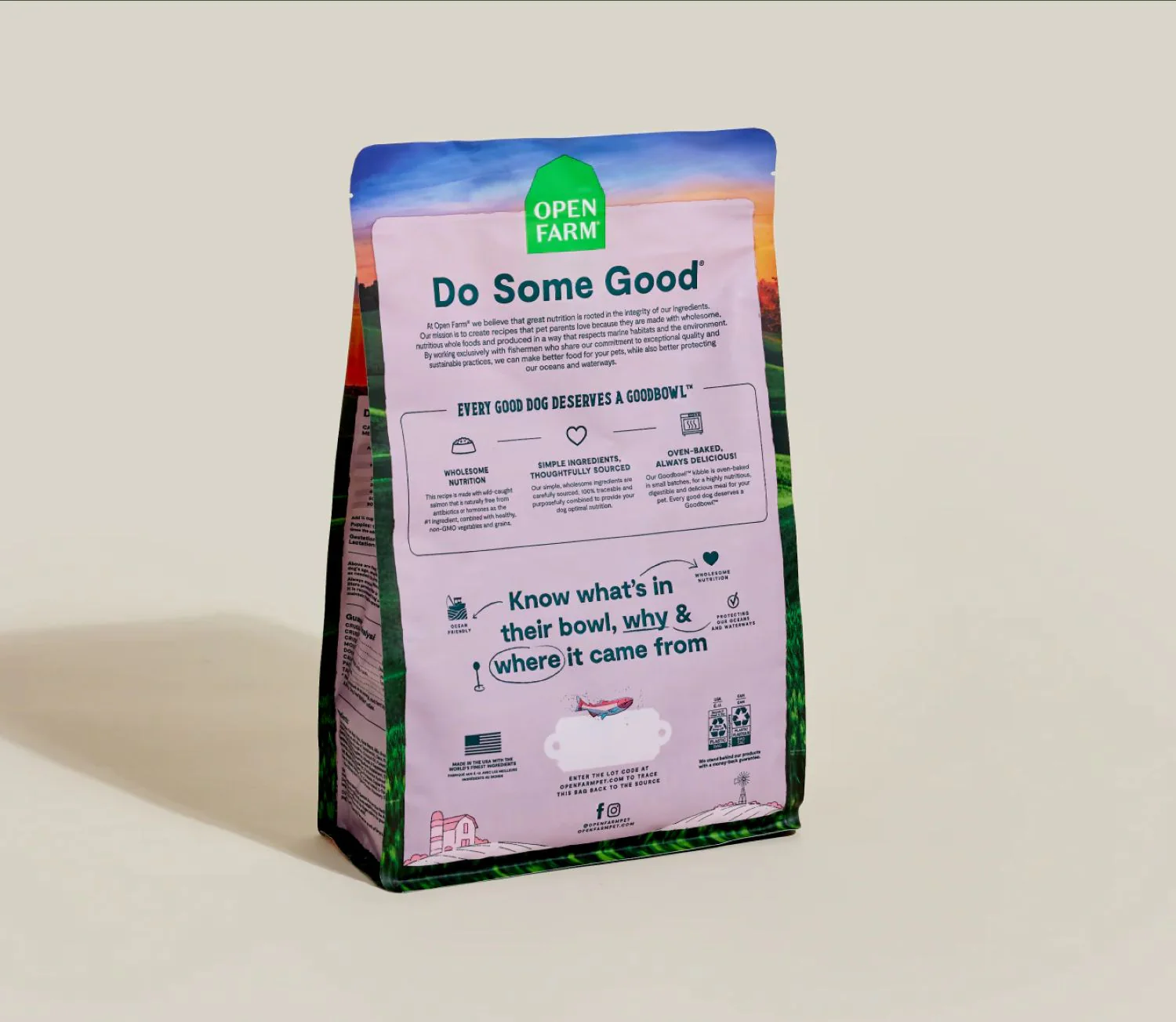 Open Farm Oven-Baked Goodbowl Wild-Caught Salmon & Brown Rice Dog Food 3.5lb. - Image 3