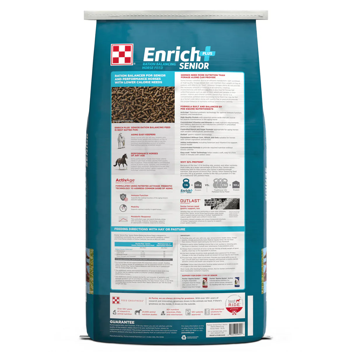 Purina® Enrich Plus® Senior Ration Balancing Horse Feed - Image 2