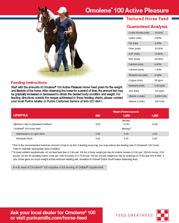Purina Omolene 100 Active Pleasure Horse Feed - Image 5