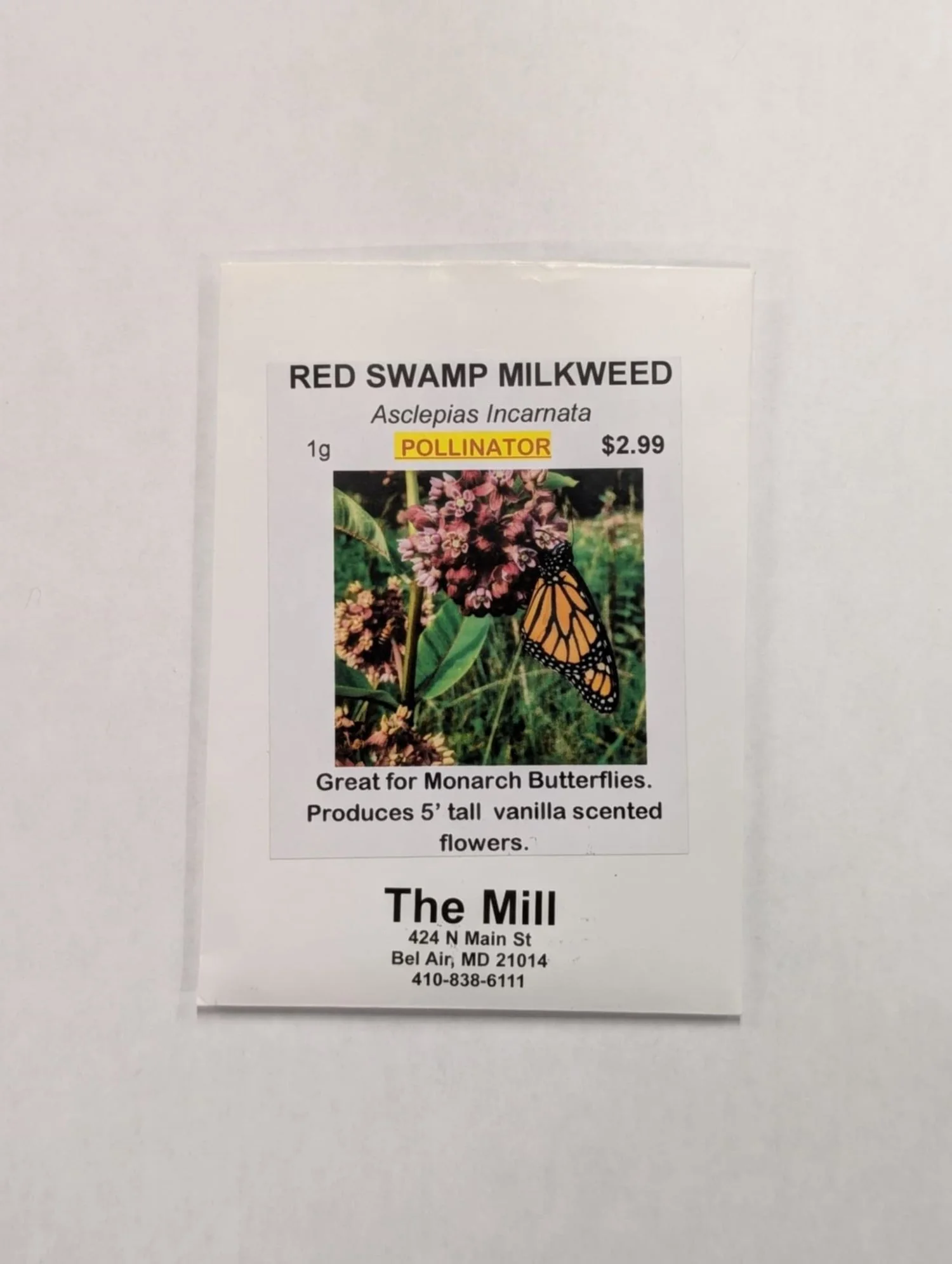 Red Swamp Milkweed Seed Packet