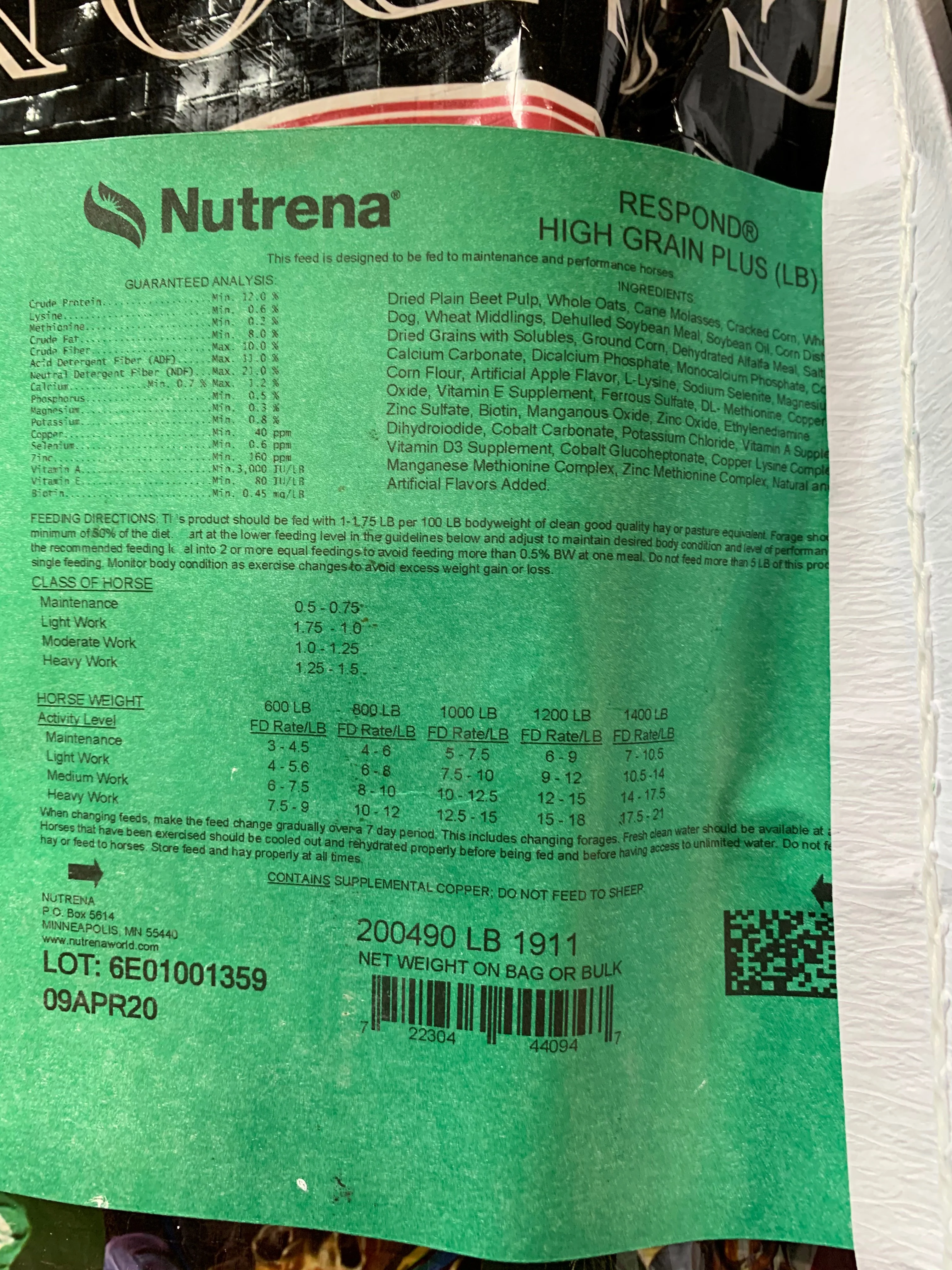 Nutrena Respond High Grain Plus Horse Feed - Image 3