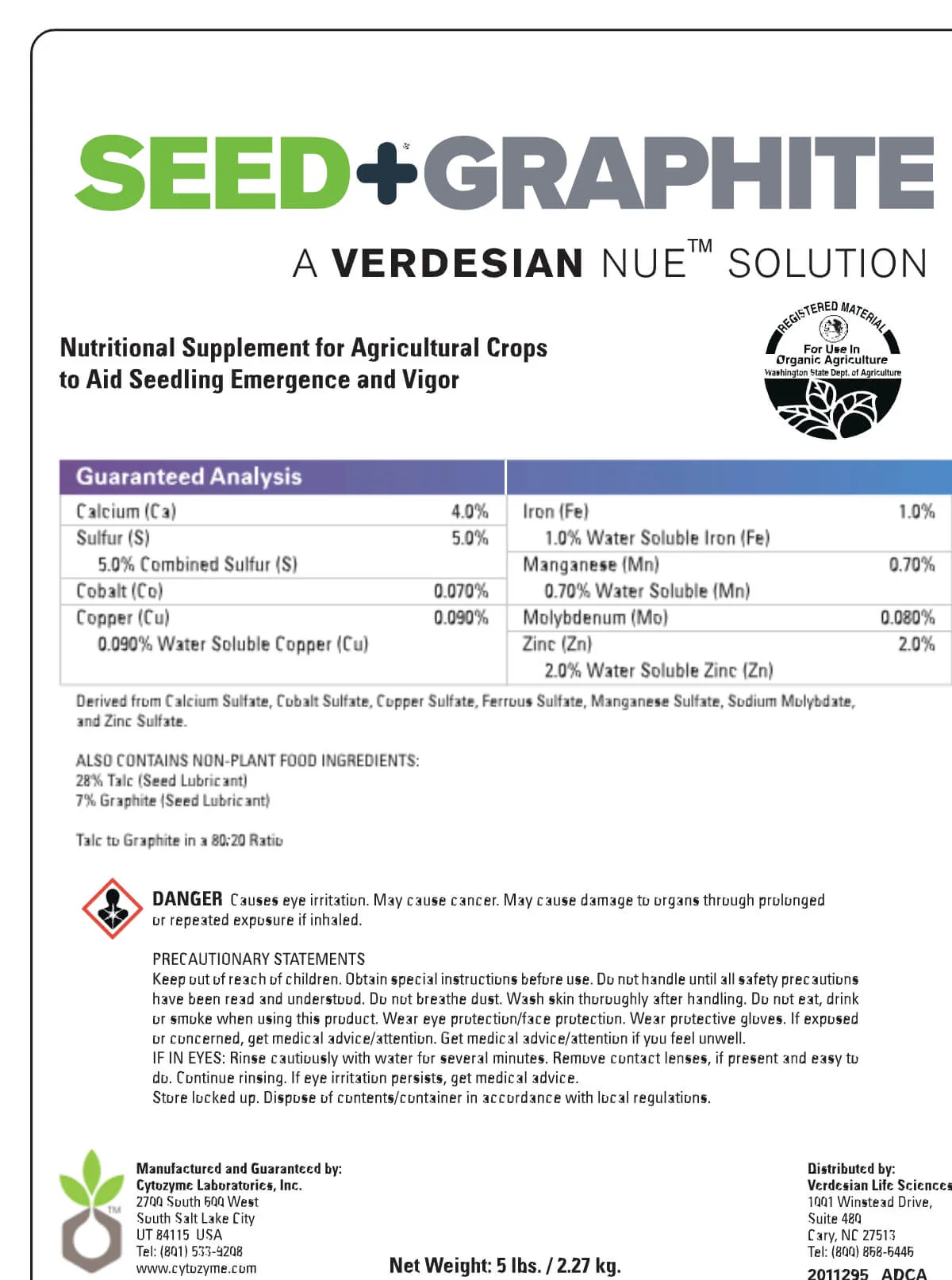 Verdesian Seed Plus Graphite Nutritional Seed Lubricant - Image 4