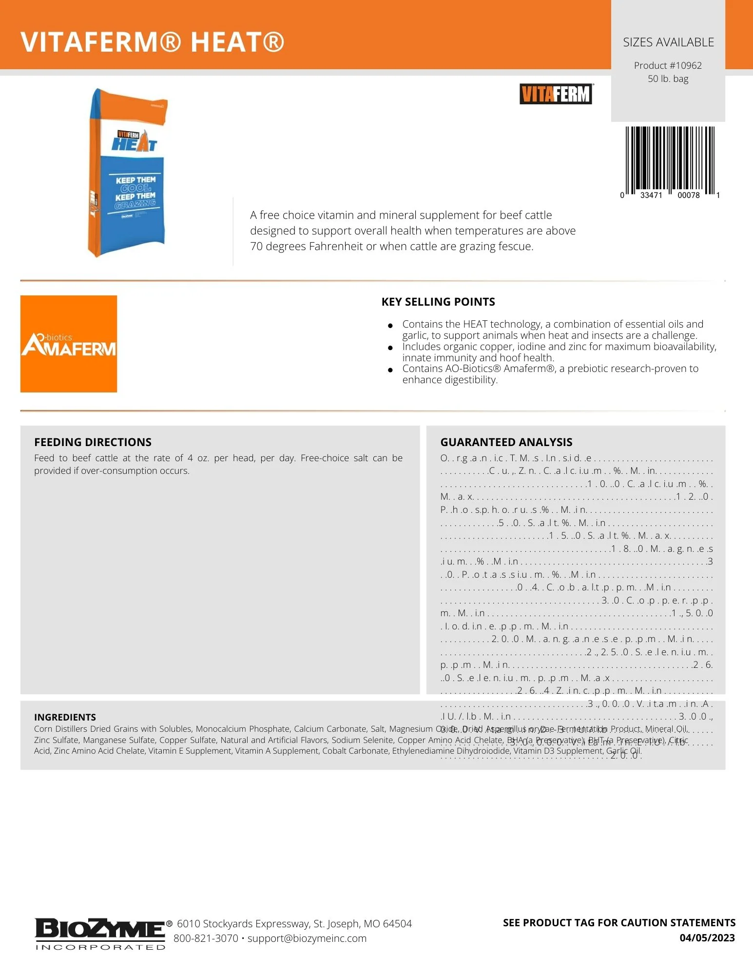 VitaFerm Heat Cattle Mineral, 50 lb - Image 2