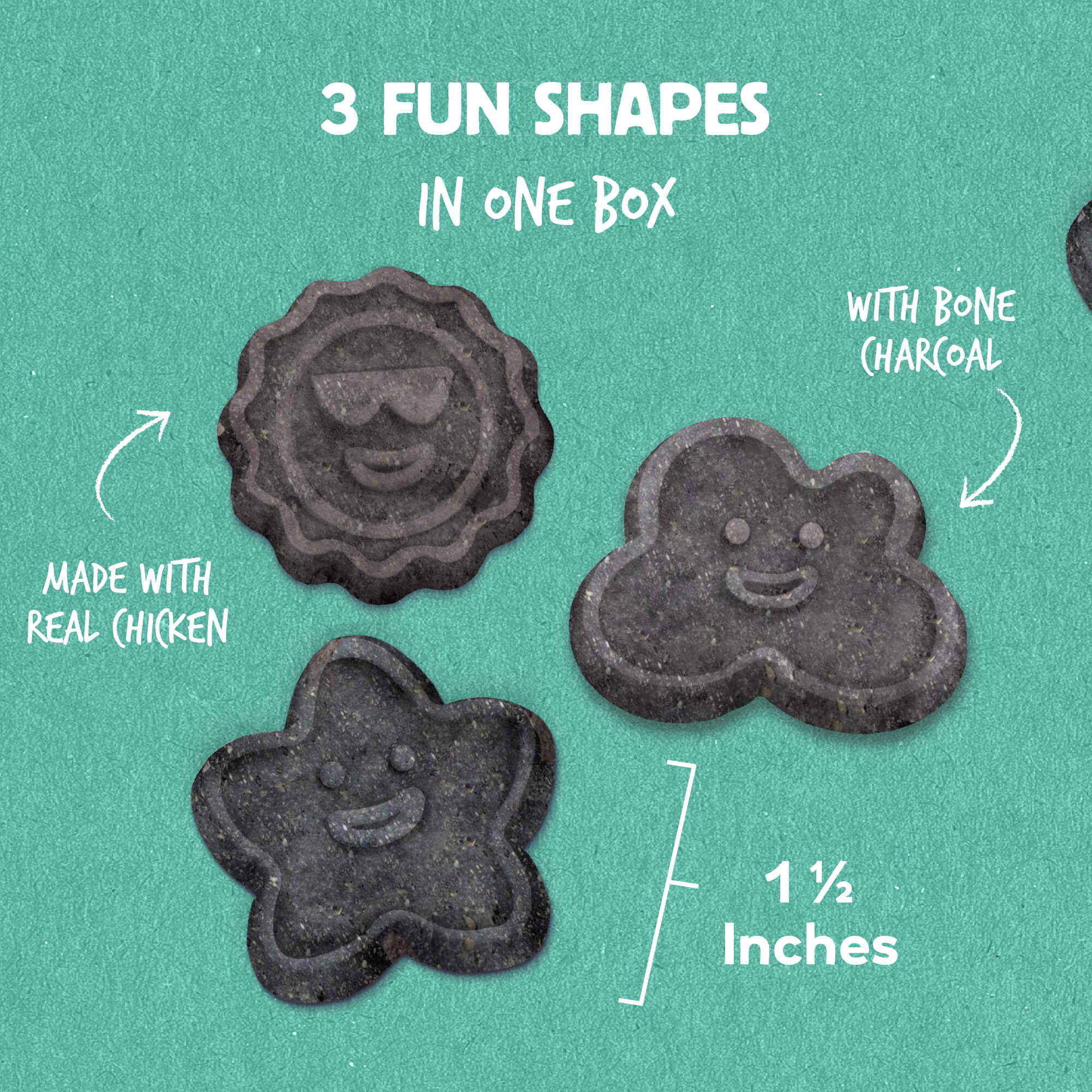 Wag More Bark Less Crunchy Dental Dog Treats, Chicken, Bone Charcoal, Parsley & Mint - Image 3