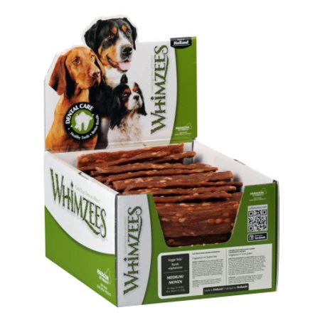 WHIMZEES® Veggie Strip Dental Treat for Dogs – Brown, Medium