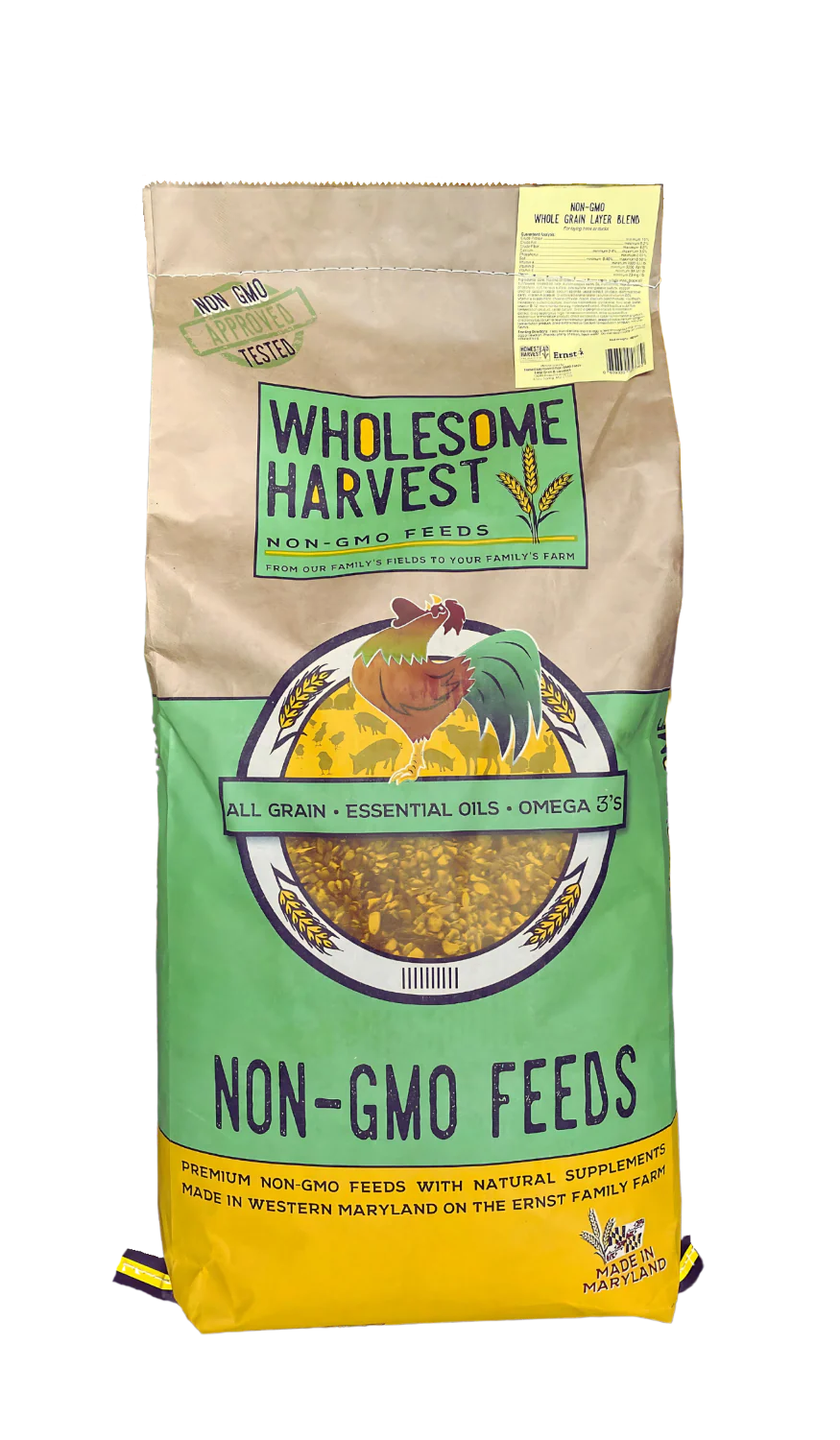 Wholesome Harvest Non-GMO Soy-Free-Corn Free Whole Grain Layer Feed, 40 lb